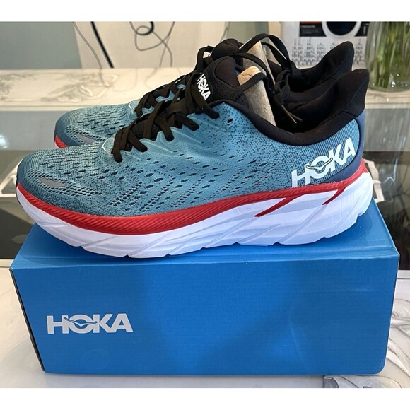 Hoka One One Clifton 8 Men’s 7.5D Blue White Running Sneakers Shoe NO BOX - Picture 5 of 7